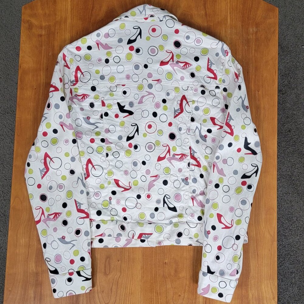 Mechant High Heeled Shoes Novelty Print Cream Jacket - M - Picture 8 of 10